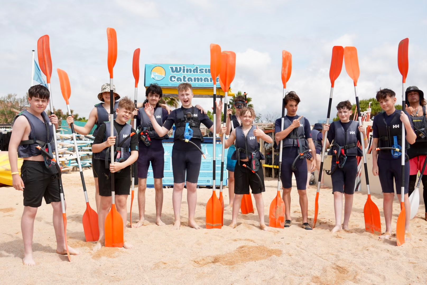 School Group at watersports centre