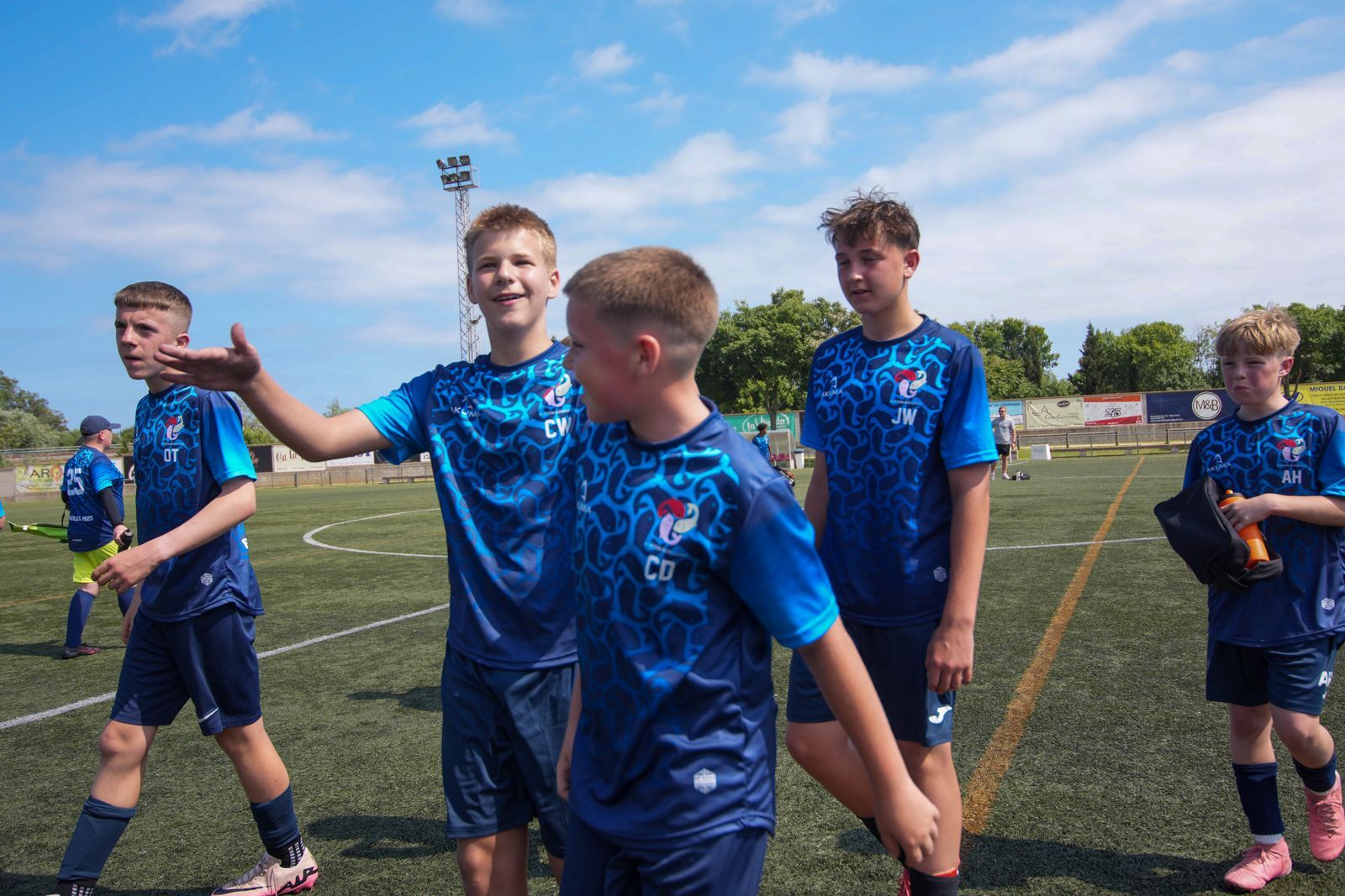school football team on football tour to spain